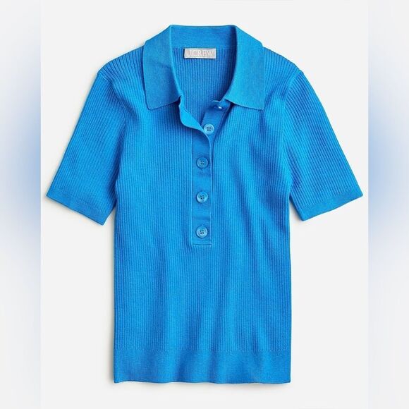 J.Crew *GREEN* TENCEL™ lyocell-blend short-sleeve polo shirt - Picture 2 of 9